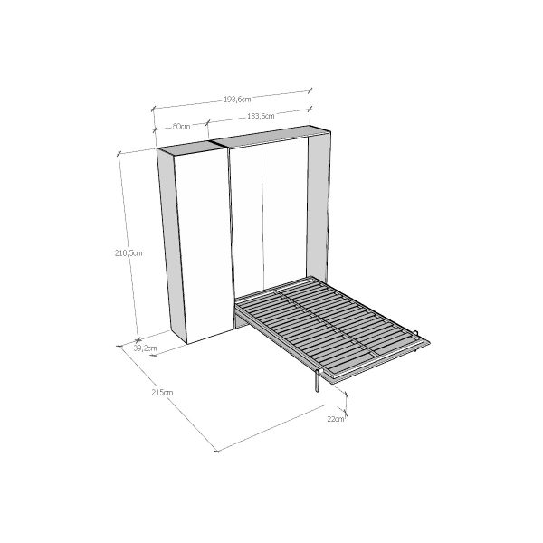 Letto 120 Kentaro Noce con colonna sx-dx - immagine 4