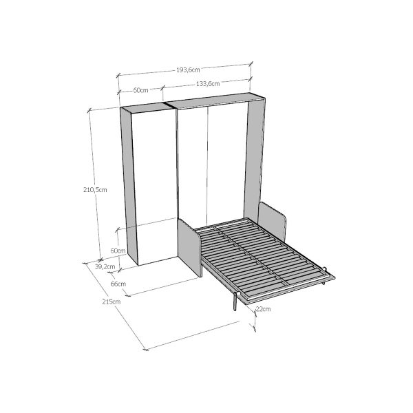 Letto 120 Sofà Kentaro Noce con colonna sx-dx - immagine 5