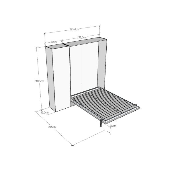 Letto 140 Kentaro Bianco Frassino con colonna sx-dx - immagine 4