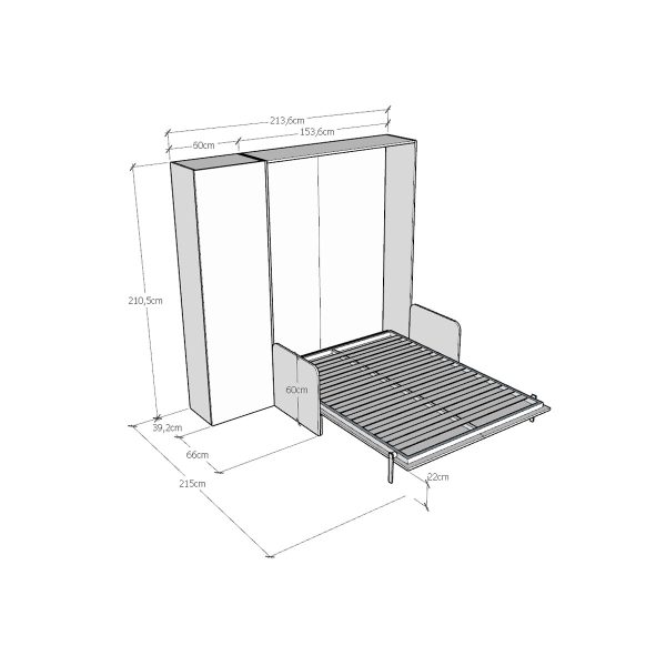 Letto 140 Sofà Kentaro Noce con colonna sx-dx - immagine 5