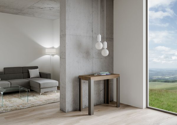 Consolle Linea Small Noce gambe Antracite - immagine 2
