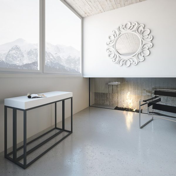 Consolle Epoca Small Premium Bianco Frassino telaio Antracite - immagine 2