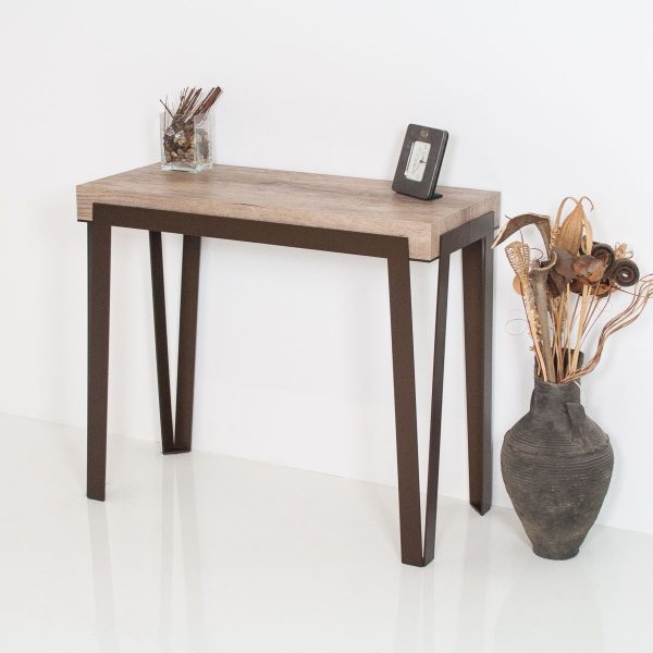 Consolle Rio Small Quercia Natura telaio Ruggine - immagine 4