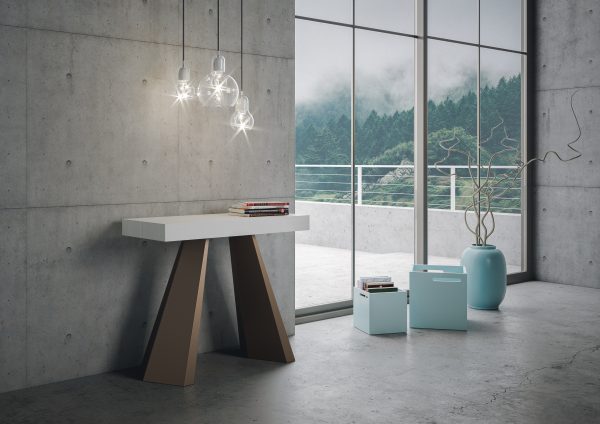 Consolle Diamante Small Bianco Frassino telaio orso - immagine 2