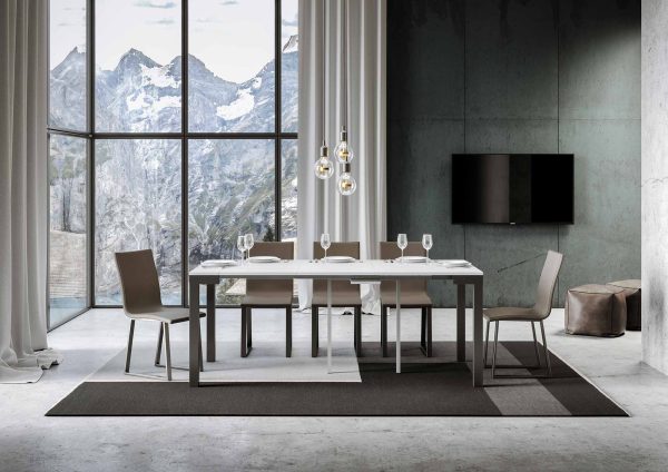 Consolle Everyday Small Evolution Bianco Frassino telaio Antracite - immagine 3