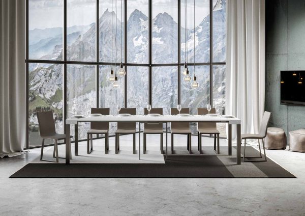 Consolle Everyday Bianco Frassino telaio Antracite - immagine 4