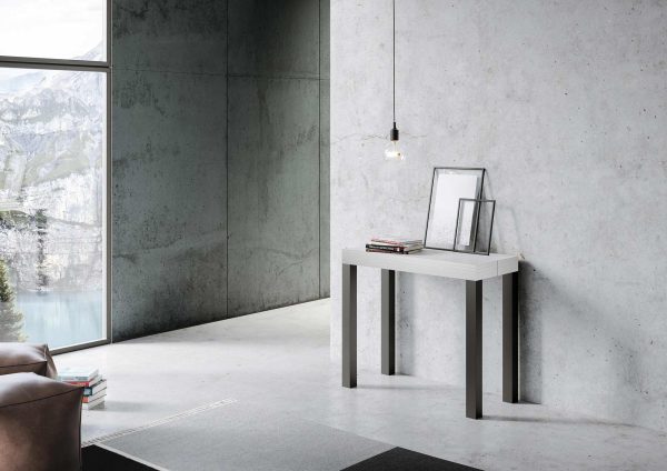 Consolle EveryDay Small Bianco Frassino telaio Antracite - immagine 2