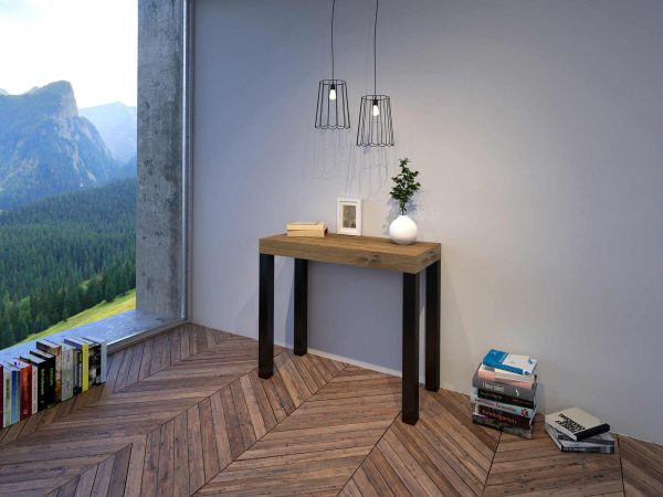 Consolle Everyday Small Quercia Natura telaio Antracite - immagine 2