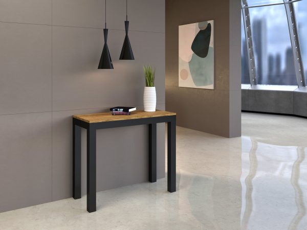 Consolle Everyday Small Evolution Quercia Natura telaio Antracite - immagine 2