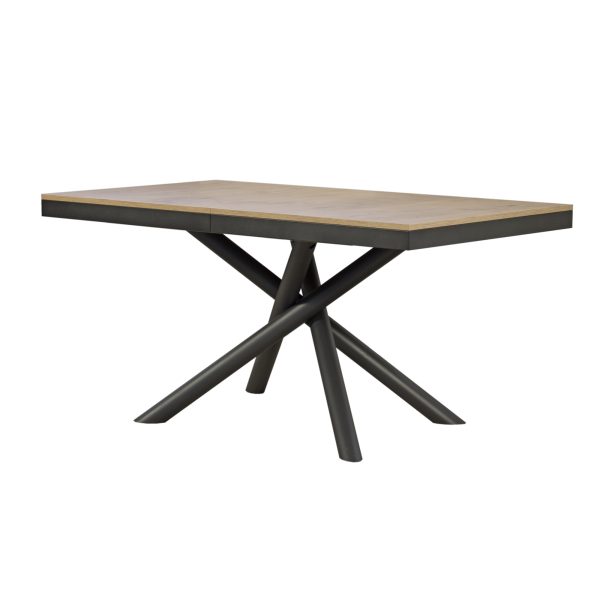 Tavolo Famas Evolution piano Quercia Natura 90x160 Allungato 264 telaio Antracite - immagine 5
