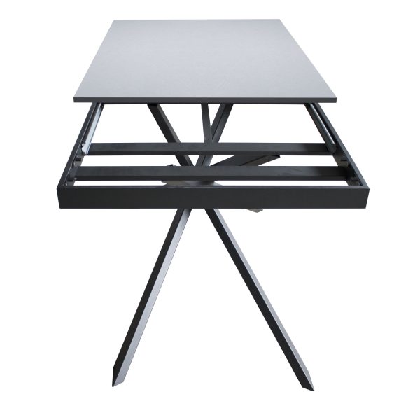 Tavolo Ganty piano Cemento bordo Antracite 90x120 + 60 telaio Antracite - immagine 6