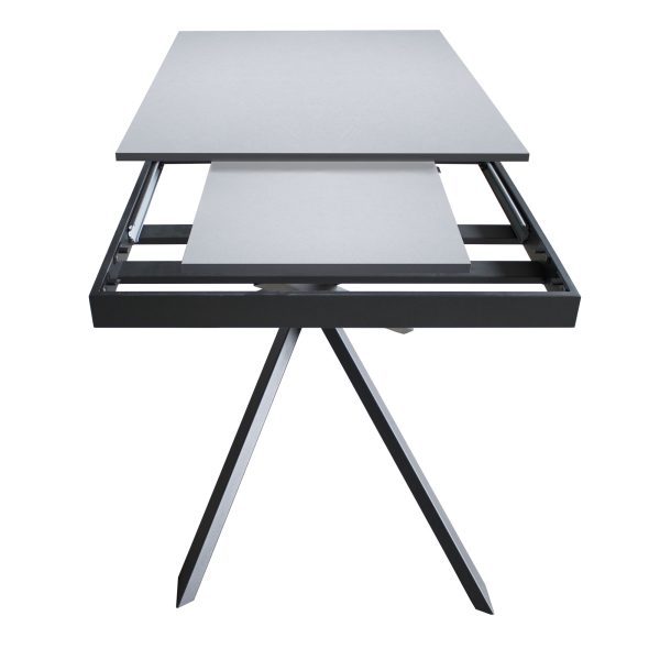 Tavolo Ganty piano Cemento bordo Antracite 90x120 + 60 telaio Antracite - immagine 7