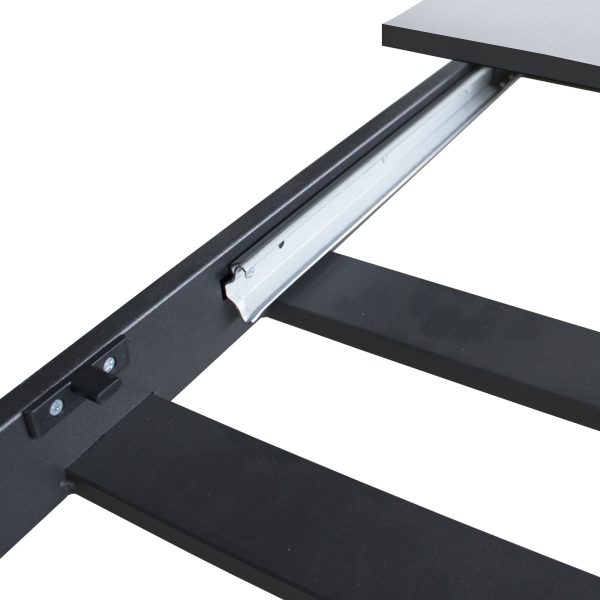 Tavolo Ganty piano Bianco Frassino bordo Antracite 90x120 + 60 telaio Antracite - immagine 5