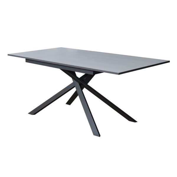 Tavolo Ganty piano Cemento bordo Antracite 90x160 + 60 telaio Antracite - immagine 4