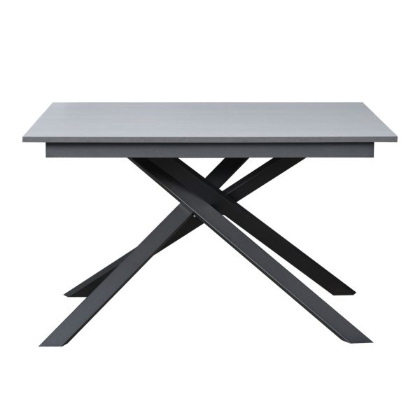 Tavolo Ganty piano Cemento bordo Antracite 90x120 + 60 telaio Antracite - immagine 5