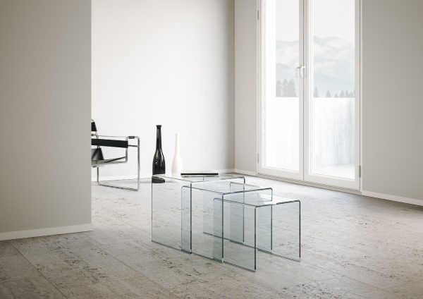 Trittico Nest tavolini trasparenti 34x34x34-38x38x38-42x42x42 - immagine 2