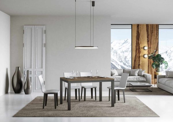 Tavolo everyday Evolution piano Noce 90x120 telaio Allungato 380 Antracite - immagine 2