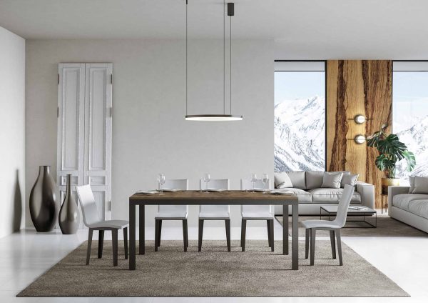 Tavolo everyday Evolution piano Noce 90x180 Allungato 440 telaio Antracite - immagine 2