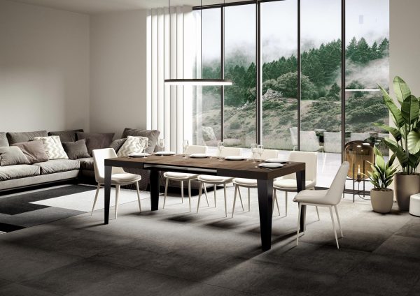 Tavolo allungabile 90X120/224 cm Flame Noce telaio Antracite - immagine 2