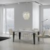 Tavolo allungabile 90x200/304 cm Flame Premium Bianco Frassino telaio Antracite - immagine 2