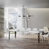 Tavolo Karamay Allungabile piano Bianco Frassino 90x90 Allungato 246 telaio Antracite - immagine 3