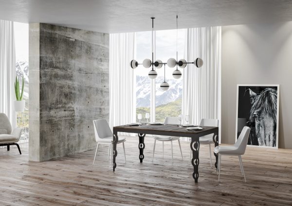 Tavolo Karamay Evolution piano Noce 90x120 telaio Allungato 224 Antracite - immagine 2