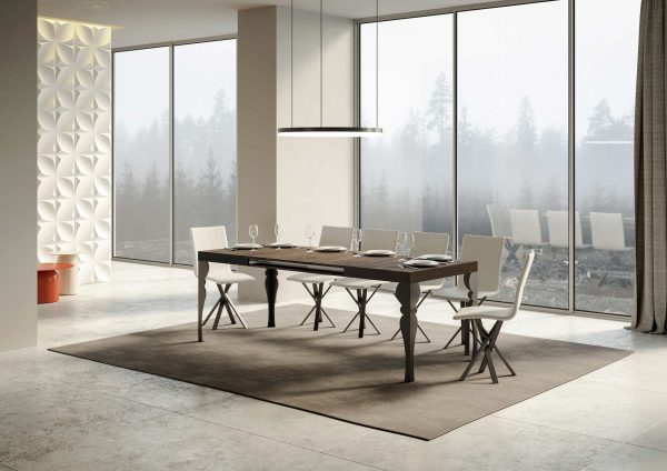 Tavolo Paxon Allungabile piano Noce 90x180 Allungato 284 telaio Antracite - immagine 3