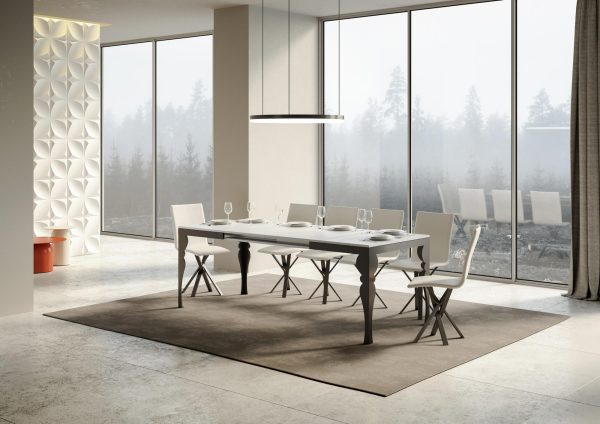 Tavolo Paxon Evolution piano Bianco Frassino 90x160 Allungato 264 telaio Antracite - immagine 3