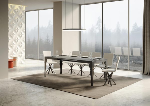 Tavolo Paxon Evolution piano Cemento 90x120 Allungato 380 telaio Antracite - immagine 3
