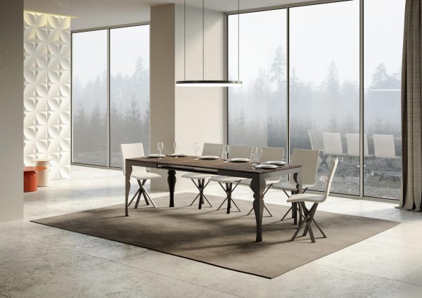 Tavolo Paxon Evolution piano Noce 90x160 Allungato 264 telaio Antracite - immagine 3