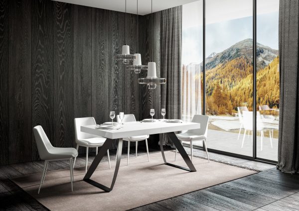 Tavolo allungabile 90x160/264 cm Proxy Premium Bianco Frassino telaio Antracite - immagine 2