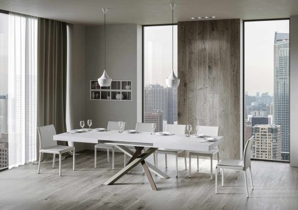 Tavolo Volantis Allungabile piano Bianco Frassino 90x130 Allungato 390 telaio 4/C - immagine 3