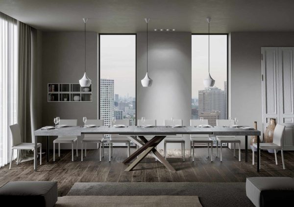 Tavolo Volantis Allungabile piano Cemento 90x130 Allungato 390 telaio 4/C - immagine 4