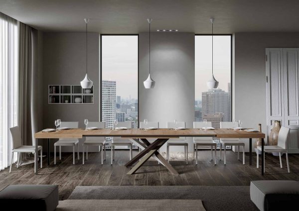 Tavolo Volantis Allungabile piano Quercia Natura 90x130 Allungato 390 telaio 4/C - immagine 4