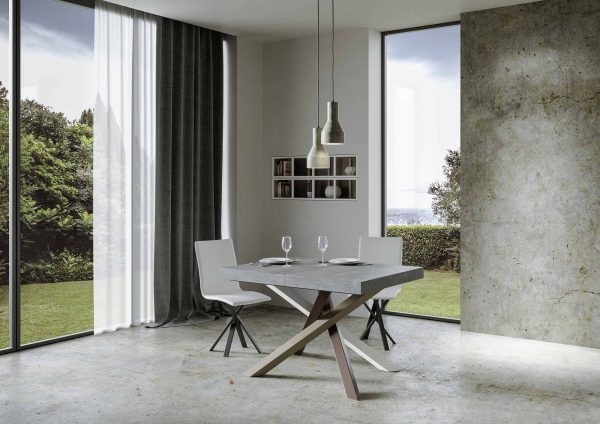 Tavolo allungabile 90x140/244 cm Volantis Premium Cemento telaio 4/C - immagine 2