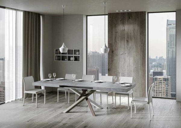 Tavolo Volantis Allungabile piano Cemento 90x160 Allungato 264 telaio 4/C - immagine 3