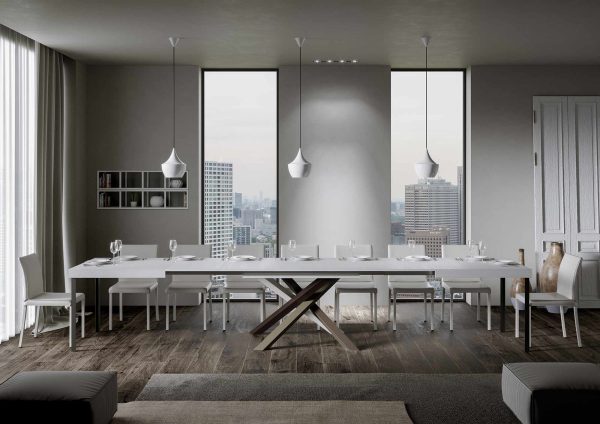 Tavolo Volantis Allungabile piano Bianco Frassino 90x180 Allungato 440 telaio 4/C - immagine 4