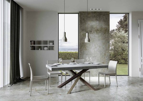 Tavolo Volantis Allungabile piano Cemento 90x160 Allungato 264 telaio 4/C - immagine 2