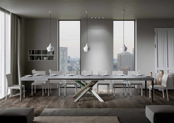 Tavolo Volantis Allungabile piano Cemento 90x130 Allungato 390 telaio 4/A - immagine 4