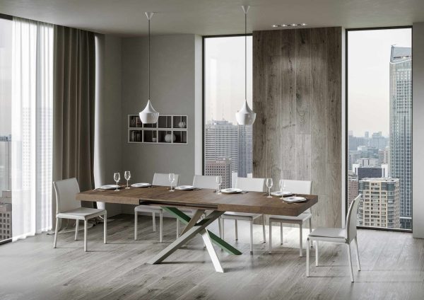 Tavolo allungabile 90x200/460 cm Volantis Noce telaio 4/A - immagine 3