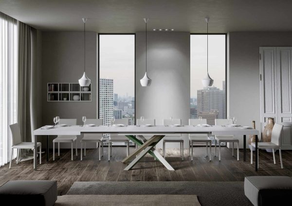Tavolo Volantis Allungabile piano Bianco Frassino 90x160 Allungato 420 telaio 4/A - immagine 4