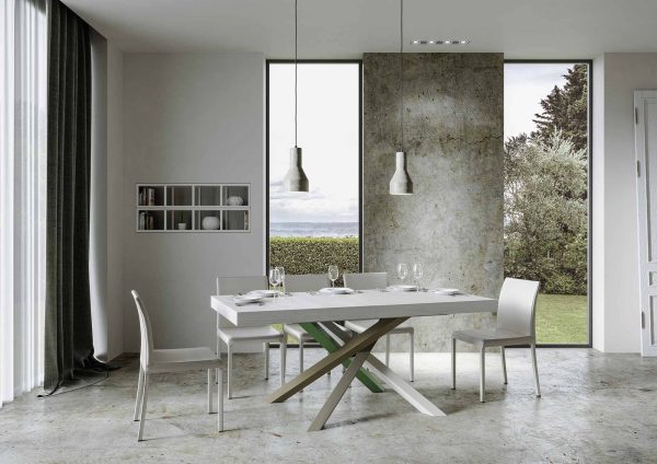 Tavolo allungabile 90x200/304 cm Volantis Premium Bianco Frassino telaio 4/A - immagine 2
