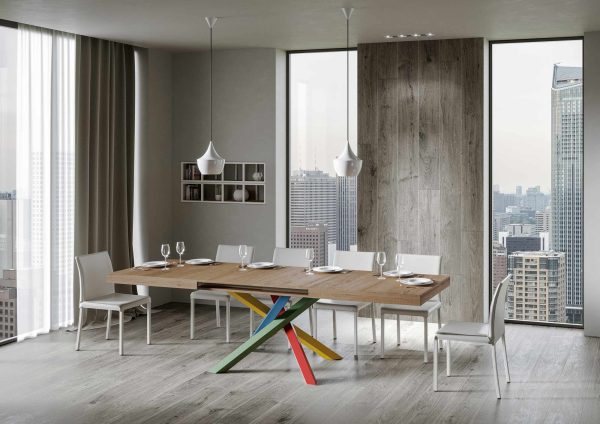 Tavolo Volantis Allungabile piano Quercia Natura 90x130 Allungato 390 telaio 4/B - immagine 3