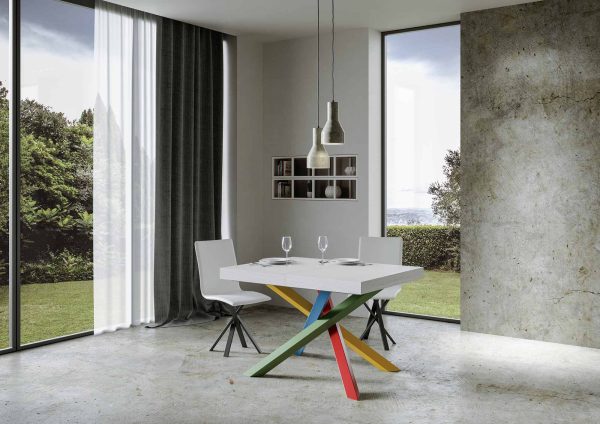 Tavolo allungabile 90x140/244 cm Volantis Premium Bianco Frassino telaio 4/B - immagine 2