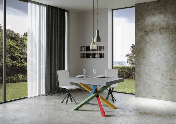Tavolo Volantis Allungabile piano Cemento 90x130 Allungato 234 telaio 4/B - immagine 2