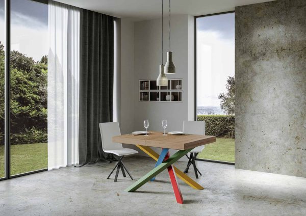 Tavolo Volantis Allungabile piano Quercia Natura 90x130 Allungato 390 telaio 4/B - immagine 2