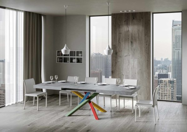 Tavolo allungabile 90x200/304cm Volantis Cemento telaio 4/B - immagine 3