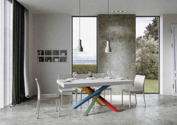 Tavolo allungabile 90x200/304 cm Volantis Premium Bianco Frassino telaio 4/B - immagine 2