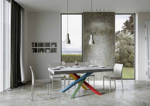 Tavolo allungabile 90x200/304 cm Volantis Premium Cemento telaio 4/B - immagine 2