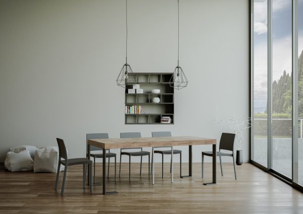 Consolle Tecno Premium Quercia Natura telaio Antracite - immagine 4